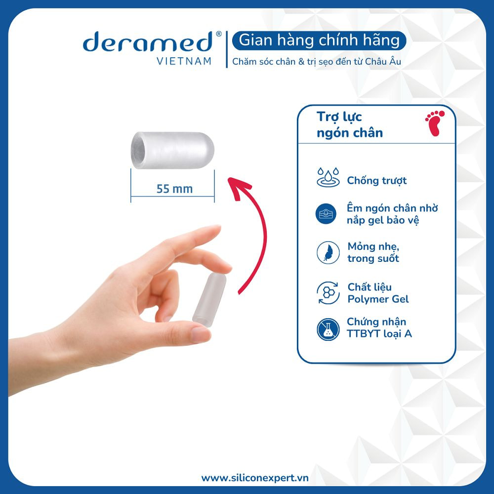 Nắp gel bảo vệ ngón chân Deramed Vietnam được nhập khẩu từ Châu Âu