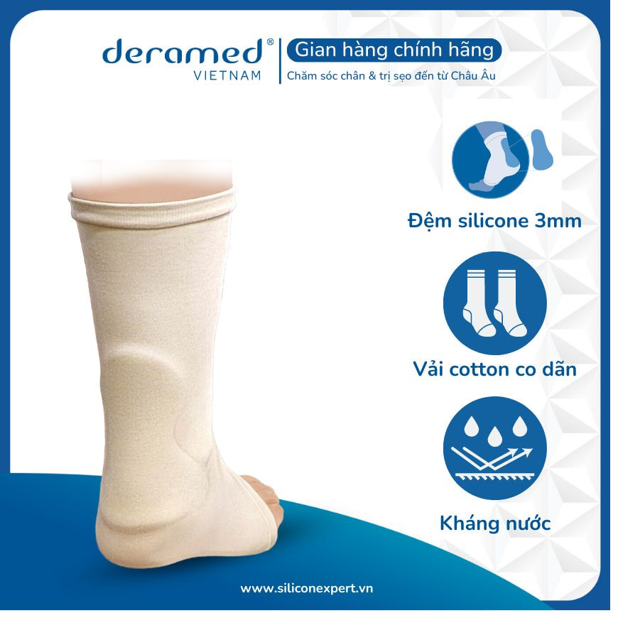 Tất bảo vệ Gân Achilles từ thương hiệu Deramed Vietnam chính hãng, chất lượng 100%