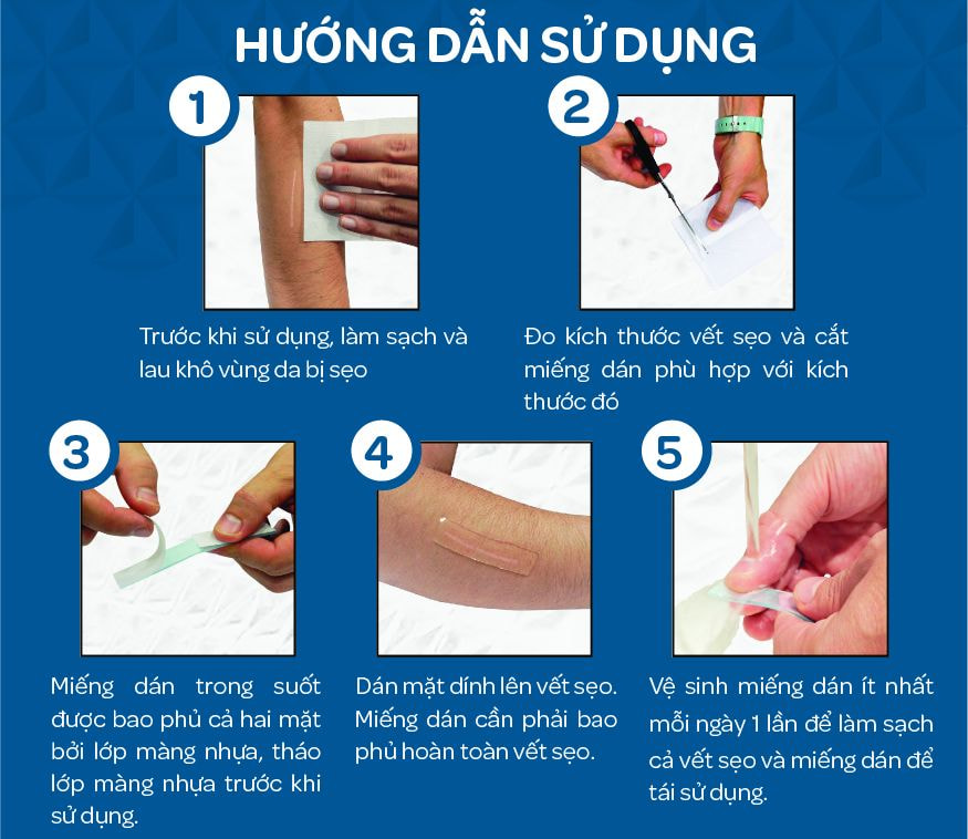 Sử dụng Miếng dán sẹo đúng cách để sản phẩm phát huy tối đa hiệu quả.