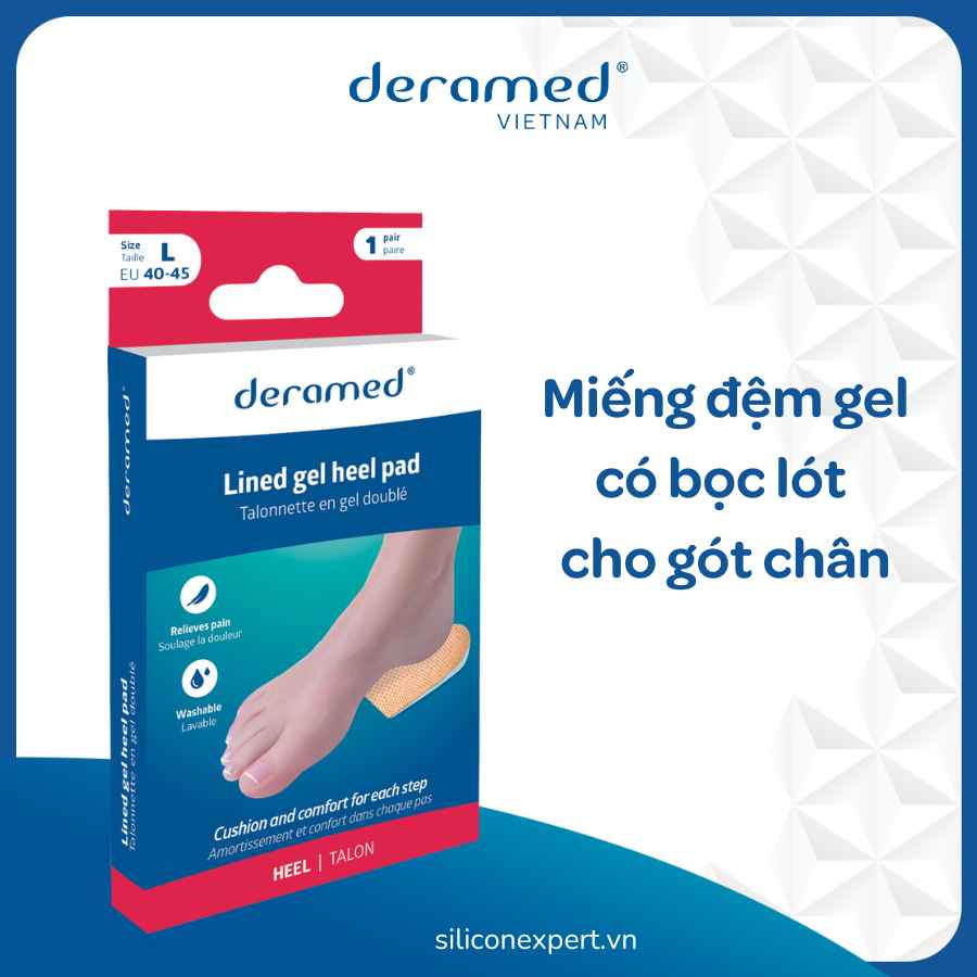 ĐỆM GÓT CHÂN CÓ VẢI LÓT DERAMED